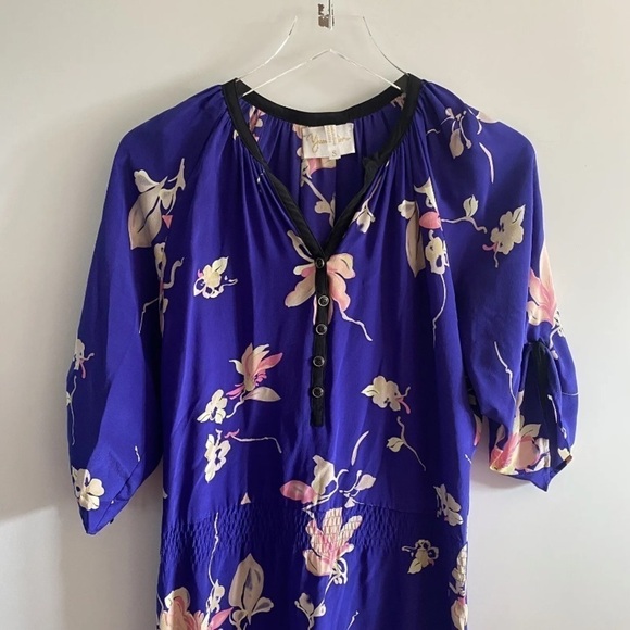 YUMI KIM Silk Drawstring Peasant Dress Women’s Size Small (407) - Picture 2 of 6